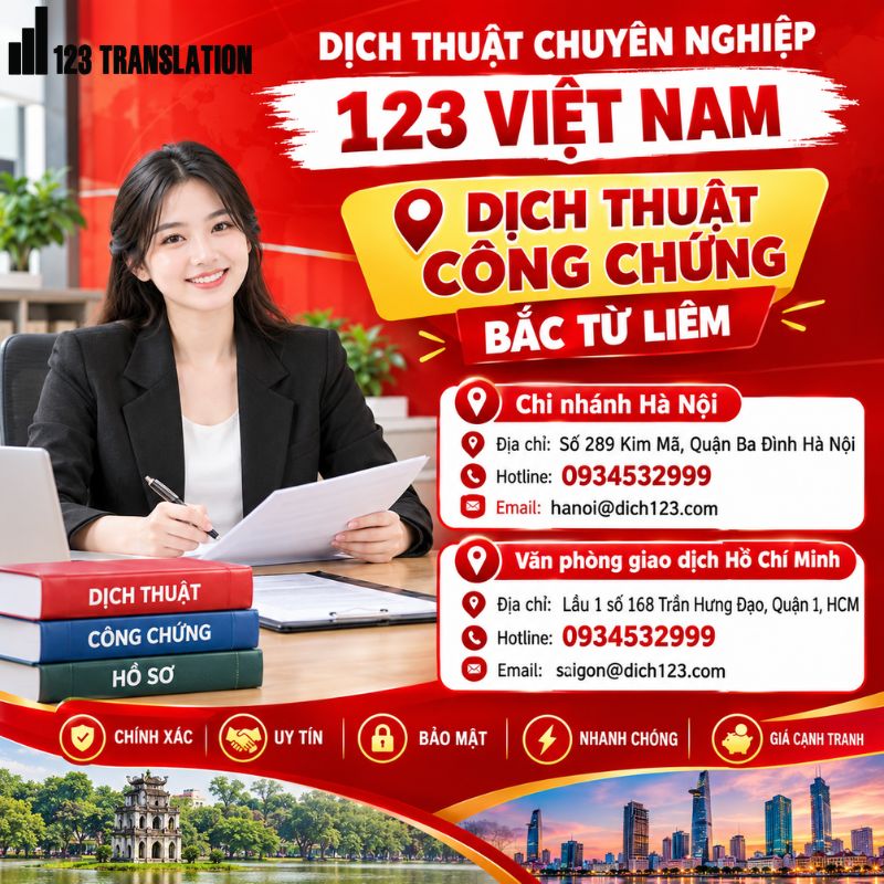Dịch thuật công chứng Bắc Từ Liêm uy tín