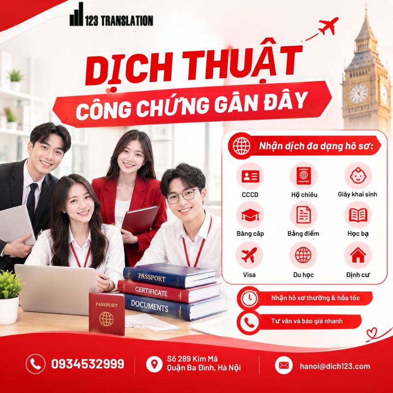 Dịch thuật công chứng gần đây – Địa chỉ hỗ trợ dịch hồ sơ chuyên nghiệp