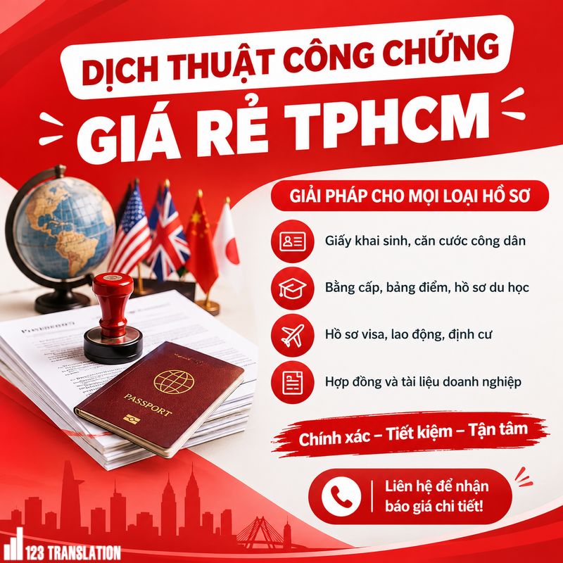Dịch thuật công chứng giá rẻ TPHCM – Dịch vụ chuyên nghiệp, nhanh chóng, tiết kiệm chi phí