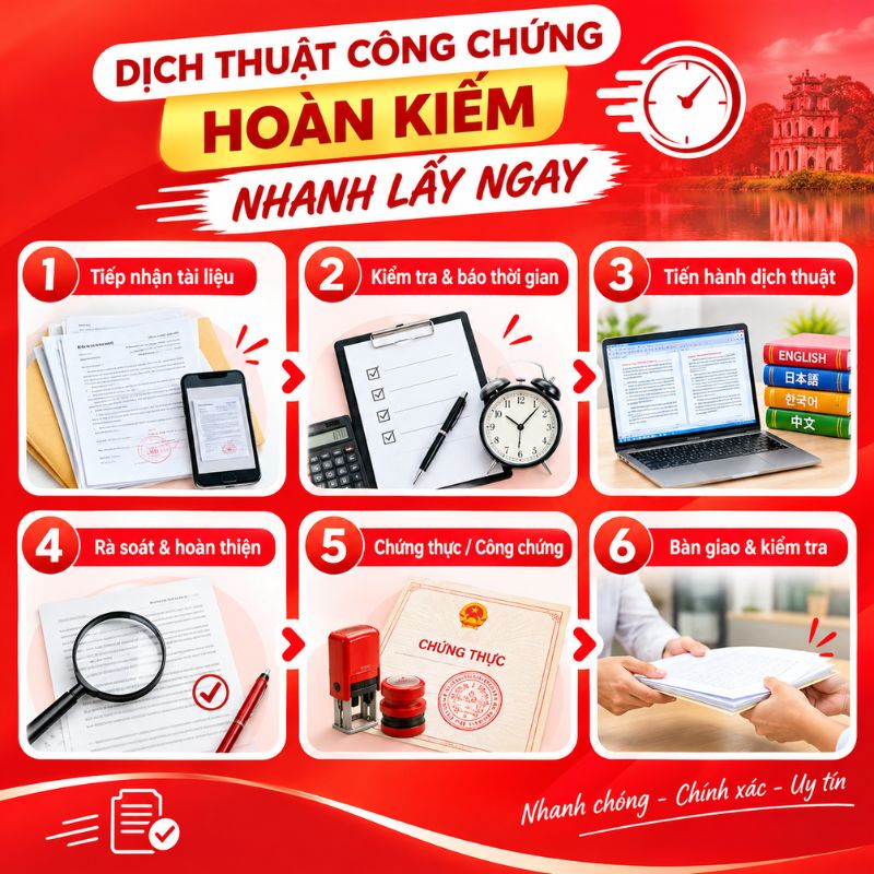 Dịch thuật công chứng Hoàn Kiếm nhanh lấy ngay đáp ứng nhu cầu hoàn thiện hồ sơ du học, xin visa và định cư theo yêu cầu của cơ quan tiếp nhận.