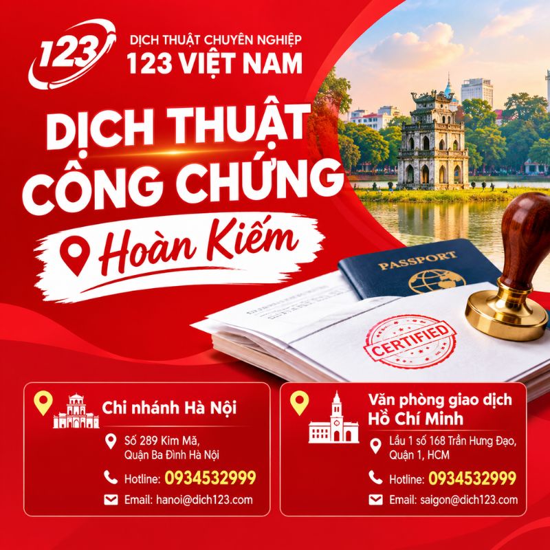 Dịch thuật công chứng Hoàn Kiếm nhanh lấy ngay