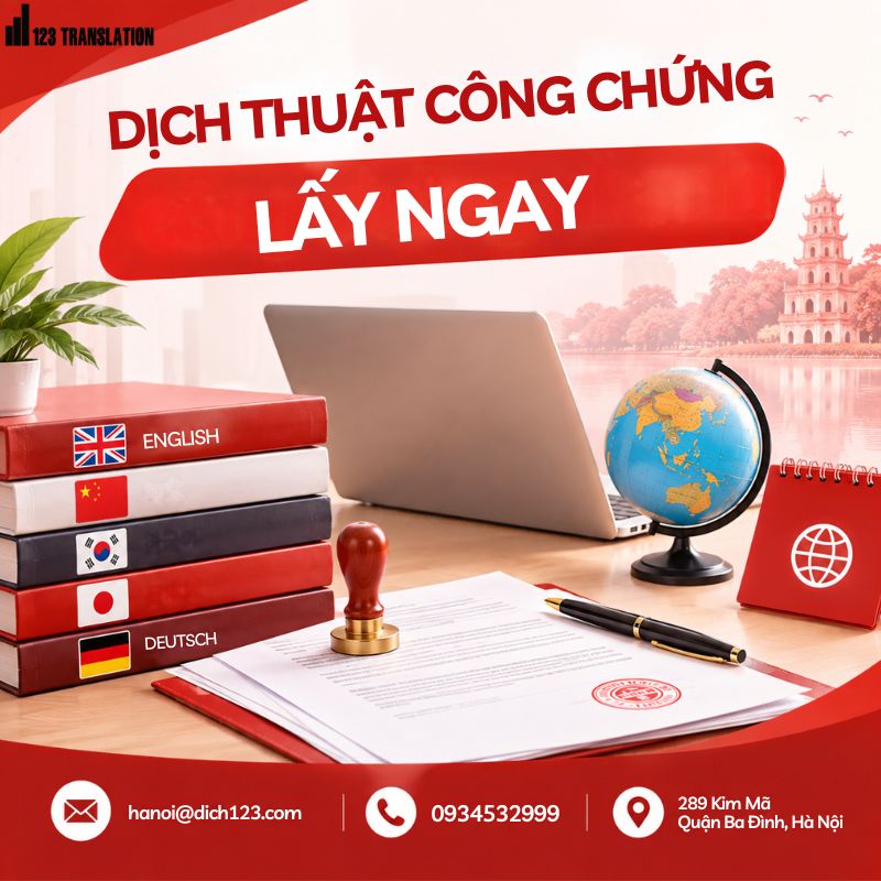 Dịch thuật công chứng lấy ngay – Dịch vụ nhanh chóng, chính xác và chuyên nghiệp