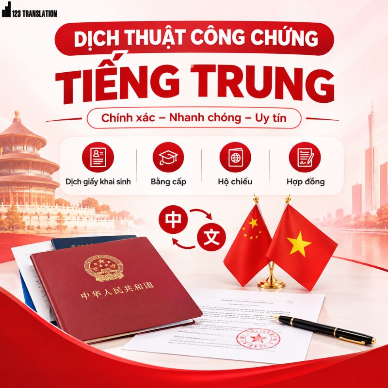 Dịch thuật công chứng tiếng Trung chính xác, nhanh chóng, uy tín